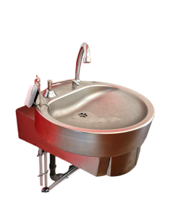 Stainless steel hand wash station with femoral and knee operation – Optimal professional hygiene