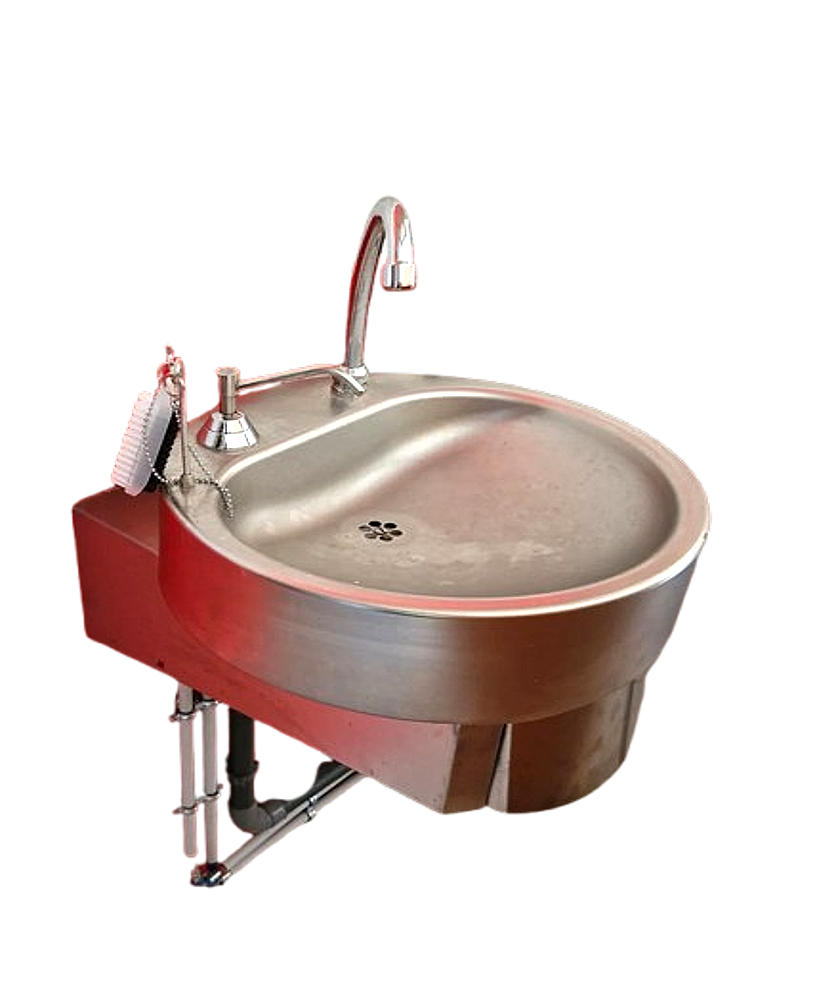 Stainless steel hand wash station with femoral and knee operation – Optimal professional hygiene