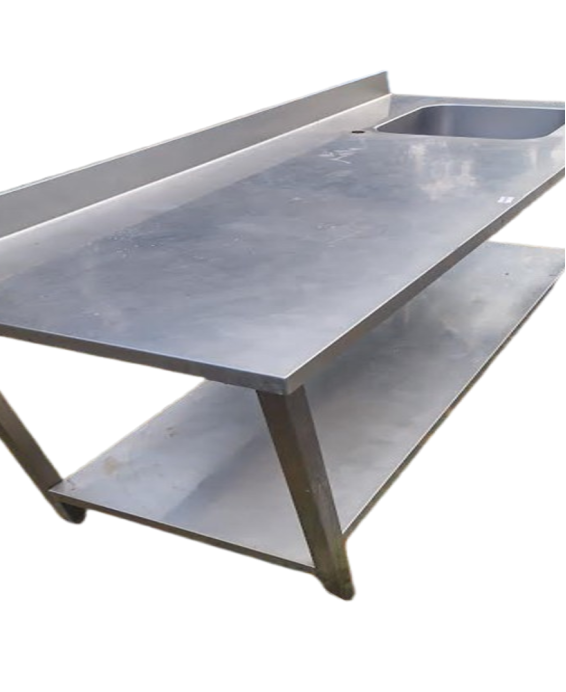 Roestvrijstalen spoelbak 180x70 met kuip 40x40x20