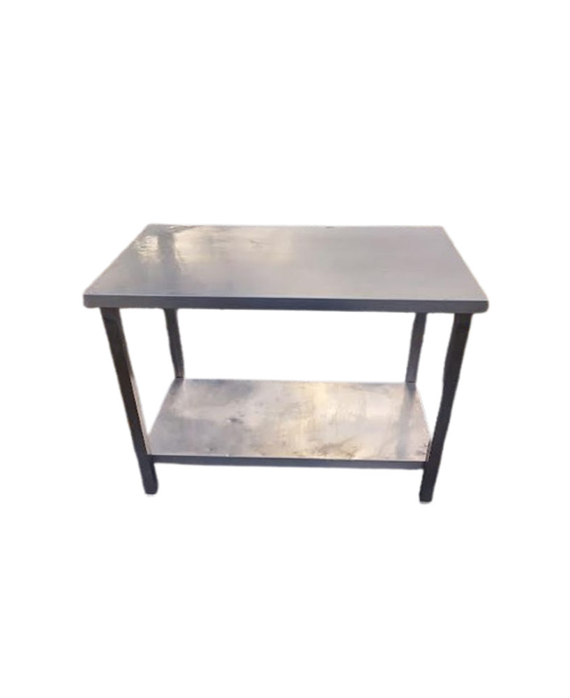RVS tafel met plank – D 700 mm – L 1000 mm RVS tafel met plank – D 700 mm – L 1000 mm