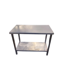 RVS tafel met plank – D 700 mm – L 1200 mm